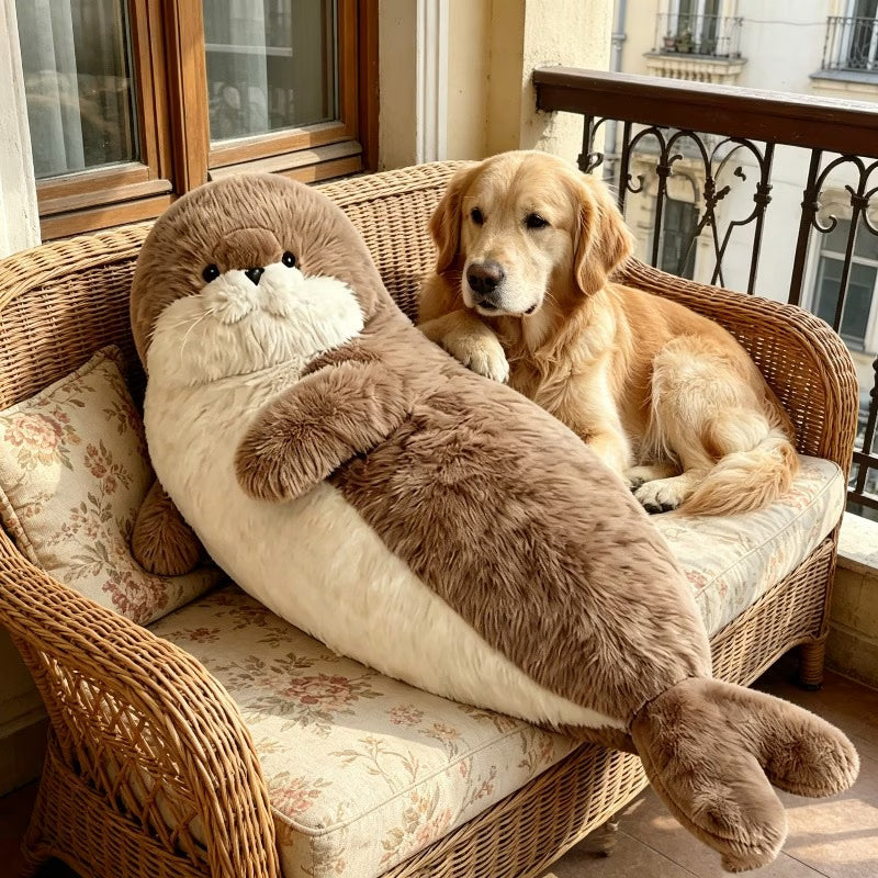 Little Seal Plush Toy, Soft and Cute Seal Pillow, Marine Animal Plush Toy, Adorable Plush Toy Suitable for Dogs of All Sizes to Play with